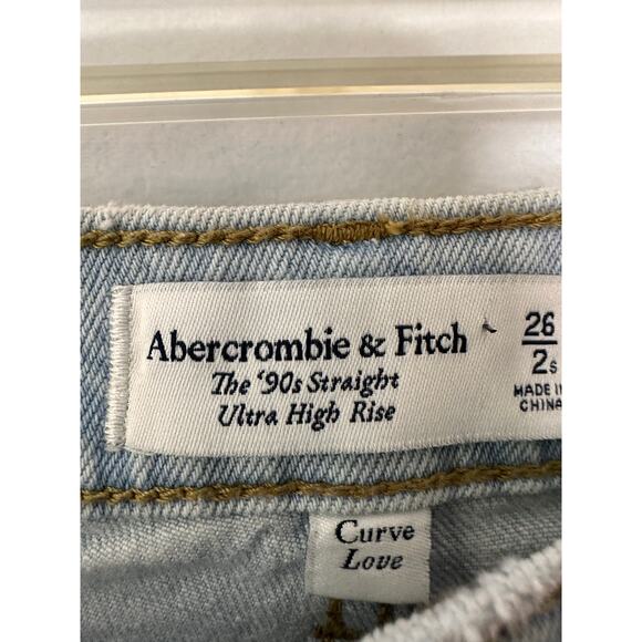Abercrombie & Fitch The 90's Straight Ultra High Rise Curve Love Jeans 2 / 26 - Picture 3 of 7